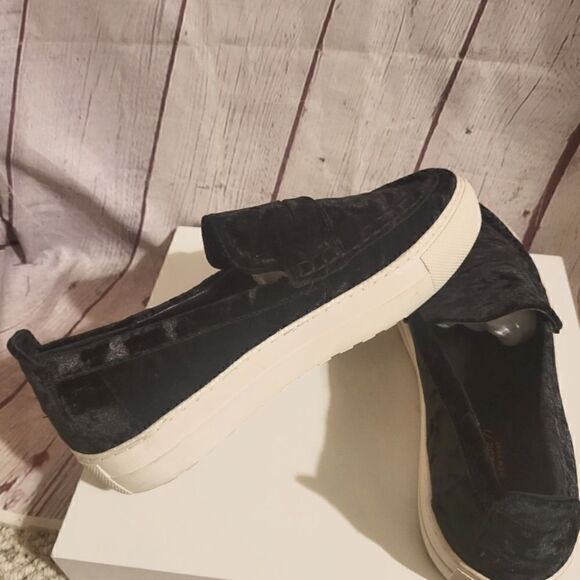 Atelje 71 Black Crushed Velvet Slip-on Thick Sole Sneakers Sz.9M MSRP $168 - Picture 2 of 6